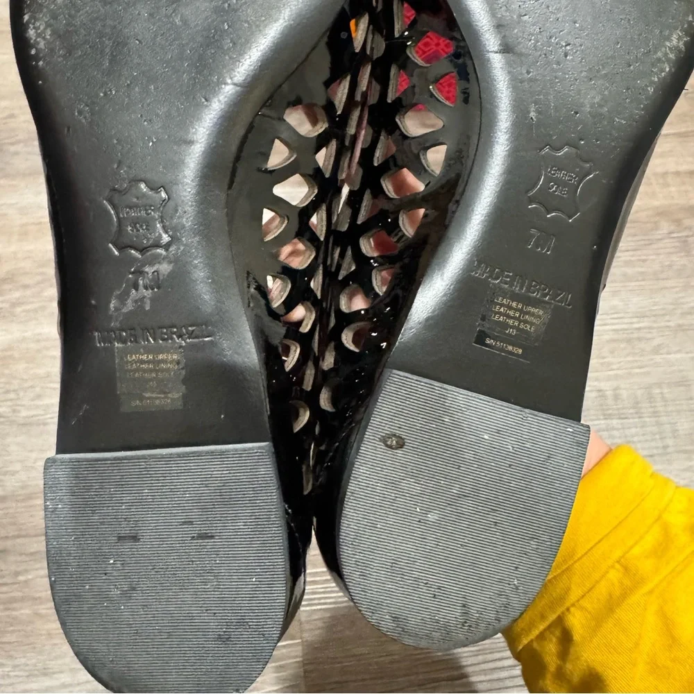 Tory Burch Mira Soft Black Patent Leather Logo Ballet Flats